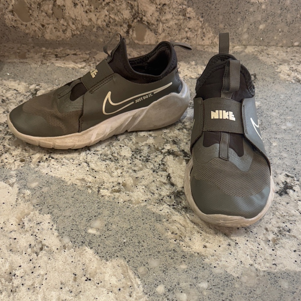Nike Charcoal and White Slip-On Shoes